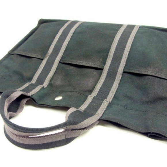 Hermes Tote bag Fourre Tout Black Grey Woman unisex Authentic Used Y6720 - Picture 4 of 6